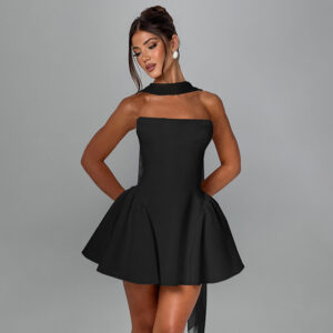 Sexy Tube Top Dress With Back Zipper Design Ins Fashion Short Dress For Party Clothing Women - Image 3