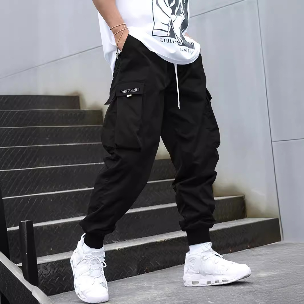 Multi-pocket Cargo Pants Men's Casual Hip-Hop Drawstring Trousers Outdoor Streetwear Sports Pant - Image 9