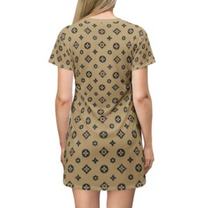 Chic Patterned T-Shirt Dress | Casual Daywear, Summer Style, Boho Fashion, Comfortable Everyday Dress, Gift for Her - Image 4