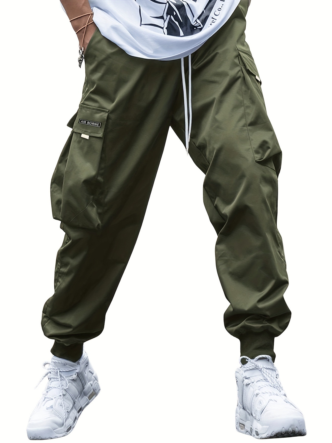Multi-pocket Cargo Pants Men's Casual Hip-Hop Drawstring Trousers Outdoor Streetwear Sports Pant - Image 5