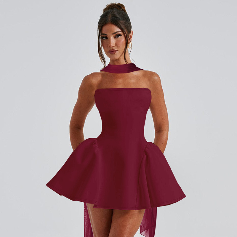 Sexy Tube Top Dress With Back Zipper Design Ins Fashion Short Dress For Party Clothing Women - Image 8