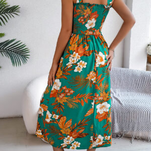 Flowers Print Suspender Corset Dress Ins Fashion Holiday Beach Long Dresses Summer Clothing For Women - Image 6