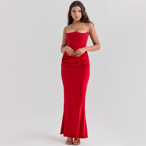 Slim Tube Top Long Dress Sexy Fashion Bandeau Backless Party Evening Dresses For Women Clothing - Image 7