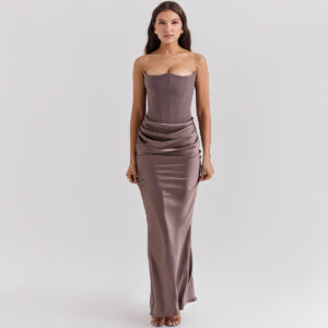 Slim Tube Top Long Dress Sexy Fashion Bandeau Backless Party Evening Dresses For Women Clothing - Image 9