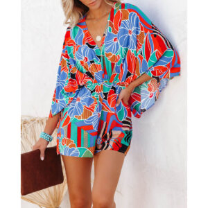 Ladies Fashion V-Neck Doll Sleeve Bodysuit - Image 2