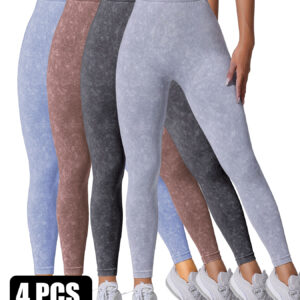 4PACK Sand-washed Seamless Yoga Pants - Image 4