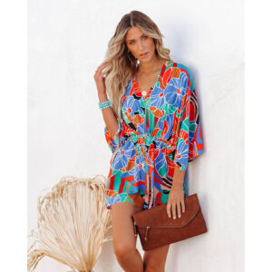 Ladies Fashion V-Neck Doll Sleeve Bodysuit - Image 5