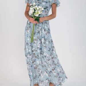 Flowers Print Short Sleeve Dress Summer Fashion Ruffle Beach Dresses Women's Clothing - Image 6