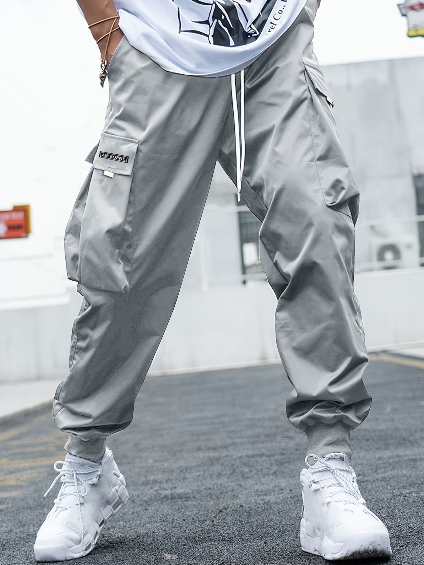 Multi-pocket Cargo Pants Men's Casual Hip-Hop Drawstring Trousers Outdoor Streetwear Sports Pant - Image 8
