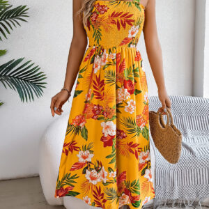 Flowers Print Suspender Corset Dress Ins Fashion Holiday Beach Long Dresses Summer Clothing For Women - Image 8