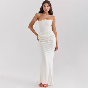 Slim Tube Top Long Dress Sexy Fashion Bandeau Backless Party Evening Dresses For Women Clothing - Image 5
