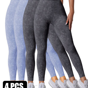4PACK Sand-washed Seamless Yoga Pants - Image 5