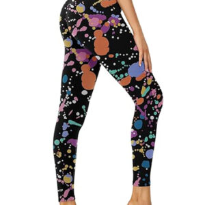 Leggings - Cropped High-waisted Print Color Inkjet - Image 1