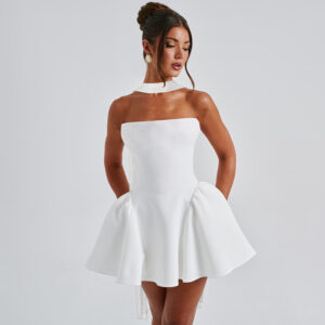Sexy Tube Top Dress With Back Zipper Design Ins Fashion Short Dress For Party Clothing Women - Image 5