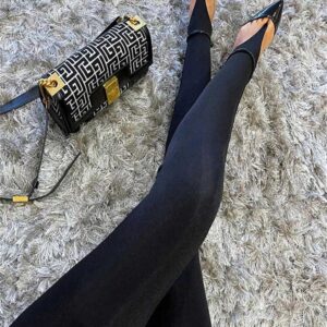 Women's High Waist Black Stretch Leggings - Image 6