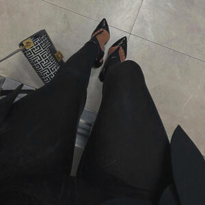 Women's High Waist Black Stretch Leggings - Image 3