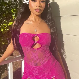 CUTENOVA Y2K Sexy Mini Dress Women Summer Hottie Hollow Out Strapless Solid Color Pullover Dresses Streetwear 2024 Women Clothes - Image 7