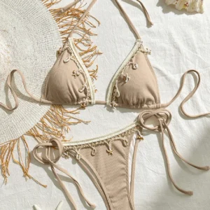 Peachtan thong bikini women push up beach swimwear 2 piece swimsuit 2024 women bikini bathing suit summer women beachwear