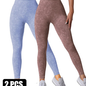 2PACK Sand-washed Seamless Yoga Pants - Image 5