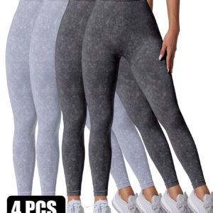 4PACK Sand-washed Seamless Yoga Pants - Image 2