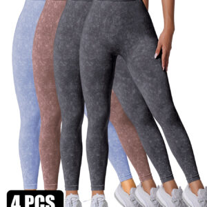 4PACK Sand-washed Seamless Yoga Pants - Image 3