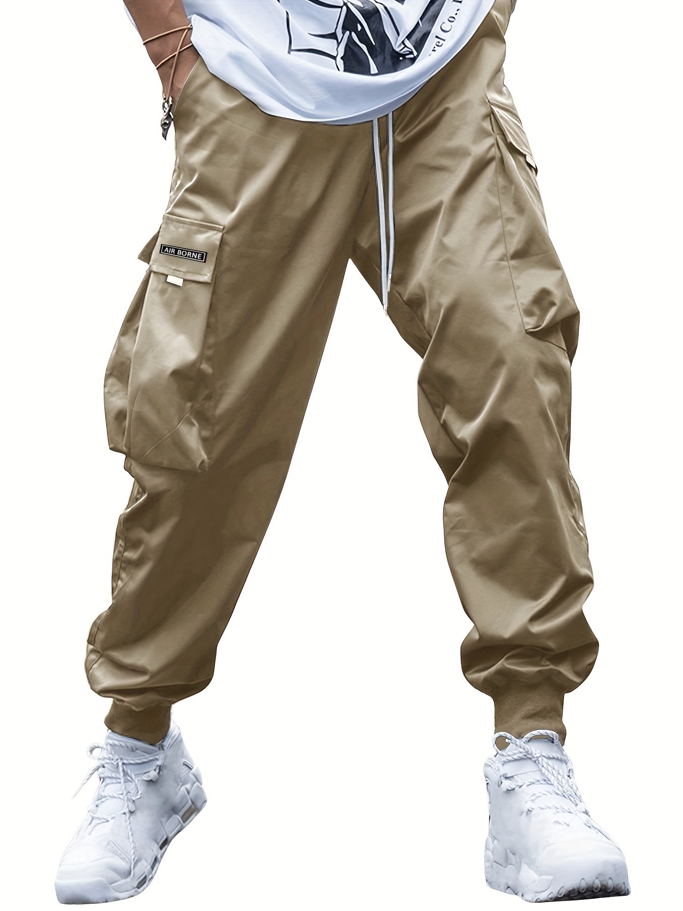 Multi-pocket Cargo Pants Men's Casual Hip-Hop Drawstring Trousers Outdoor Streetwear Sports Pant - Image 4