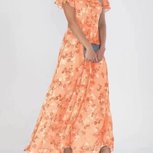 Flowers Print Short Sleeve Dress Summer Fashion Ruffle Beach Dresses Women's Clothing - Image 4