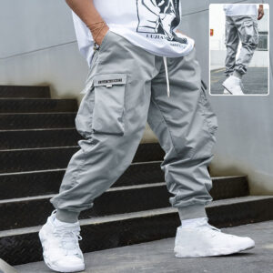 Multi-pocket Cargo Pants Men's Casual Hip-Hop Drawstring Trousers Outdoor Streetwear Sports Pant - Image 1