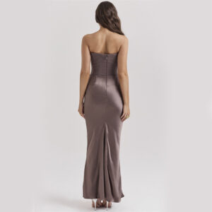 Slim Tube Top Long Dress Sexy Fashion Bandeau Backless Party Evening Dresses For Women Clothing - Image 4