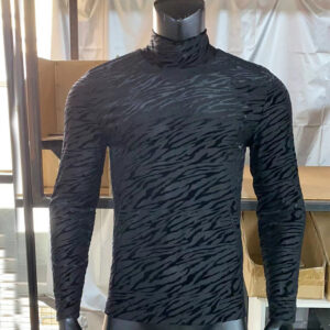 High Neck Long Sleeve Lace Bodysuit T-Shirt Male - Image 1