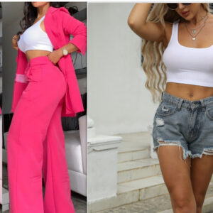 Pure Color Split Sleeve Lapel Suit Straight-leg Pants Suit Women - Image 8