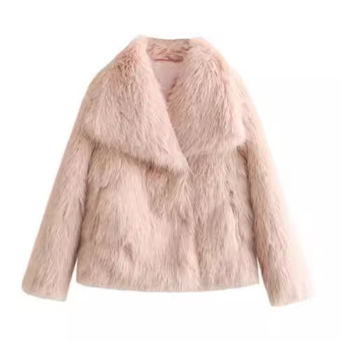 Winter Plush Coat Fashion Warm Thicken Fluffy Lapel Jacket Outwear Casual Long Sleeve Tops Womens Clothing - Image 8
