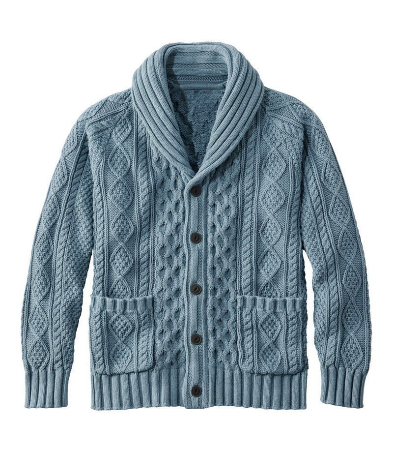Knitted Lapel Cardigan Casual Sweater For Men - Image 3