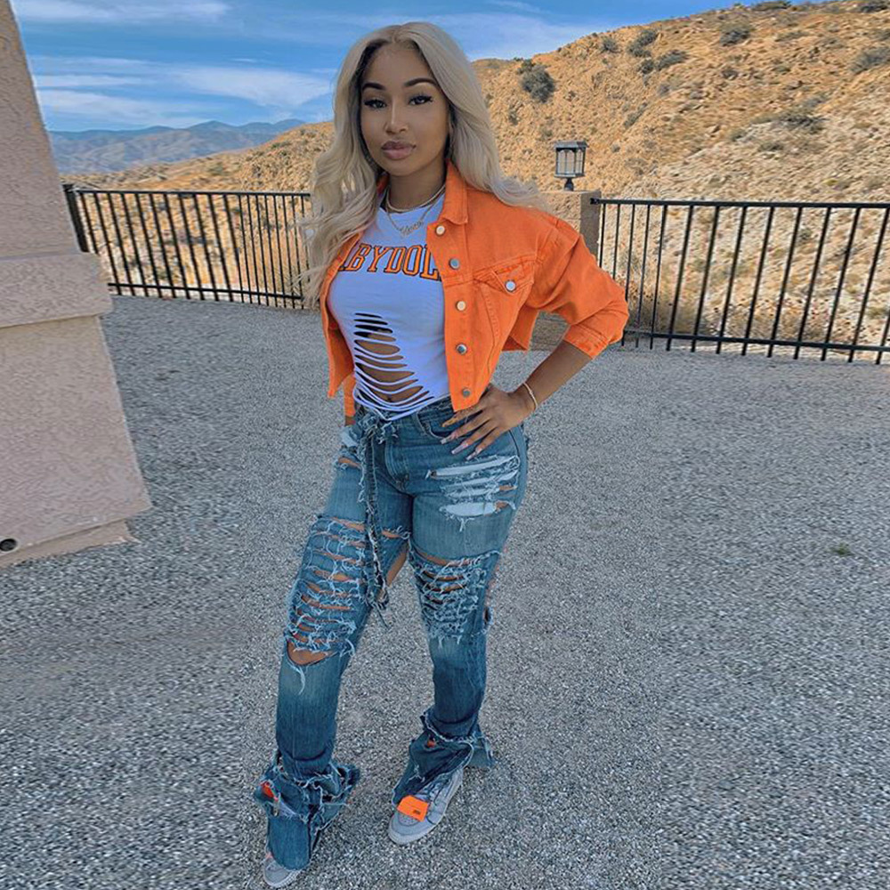 Jacket Women Streetwear Denim Jacket Women Outwear Bodycon Jeans Jackets Women Coat Casual Ladies Cropped Jackets - Image 7