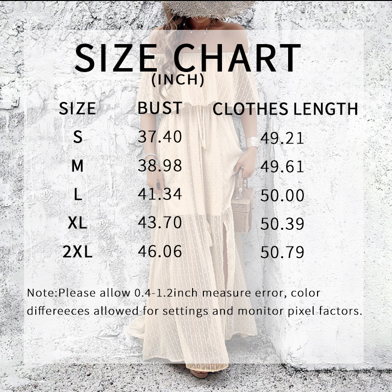 Womens Off The Shoulder Ruffle Party Dresses Side Split Beach Maxi Dress - Image 7