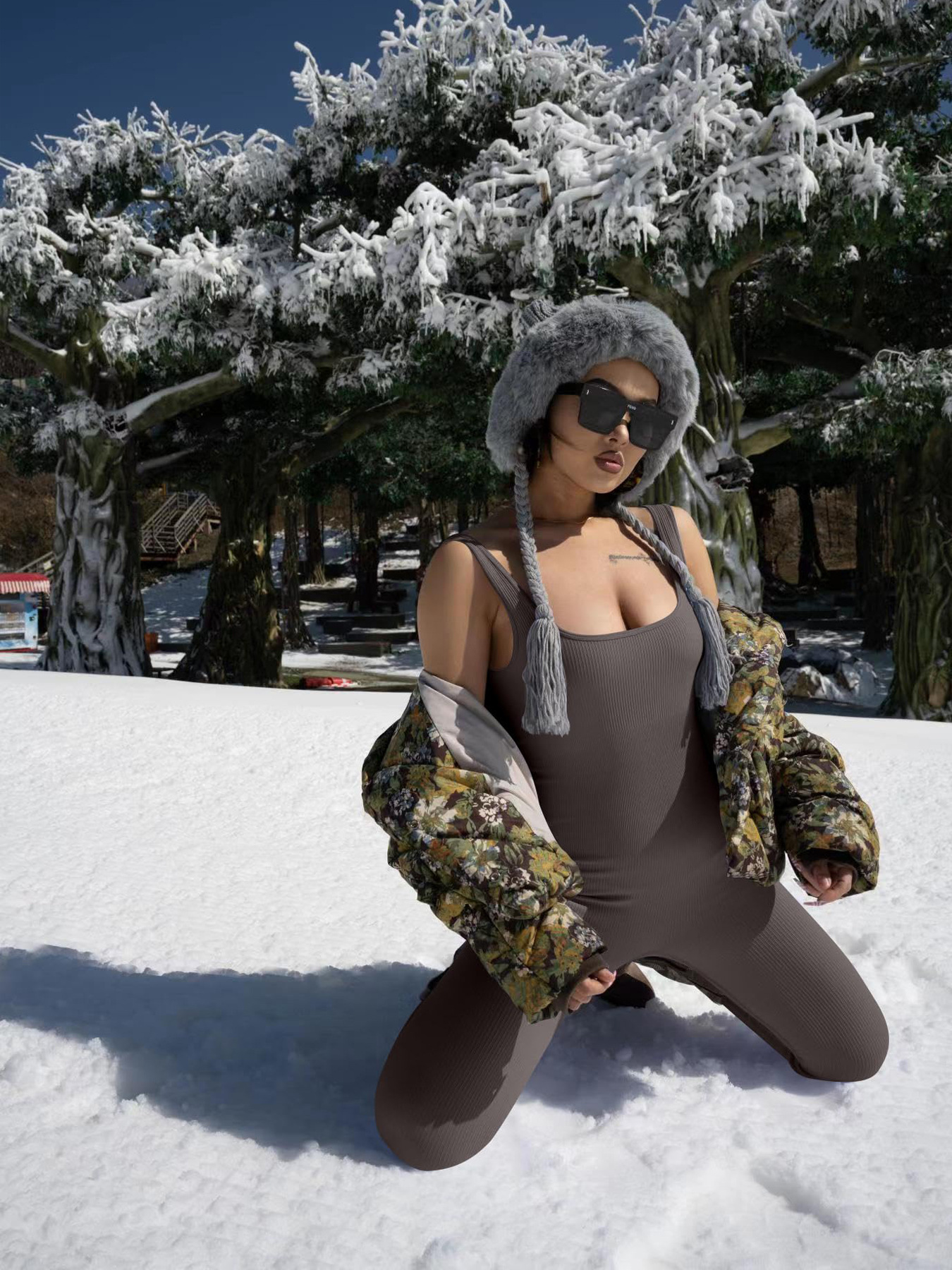 Women's Suspender Tank Top Tights - Image 7