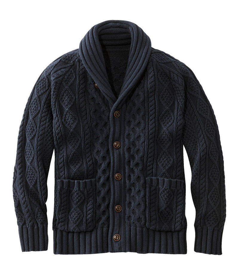 Knitted Lapel Cardigan Casual Sweater For Men - Image 7