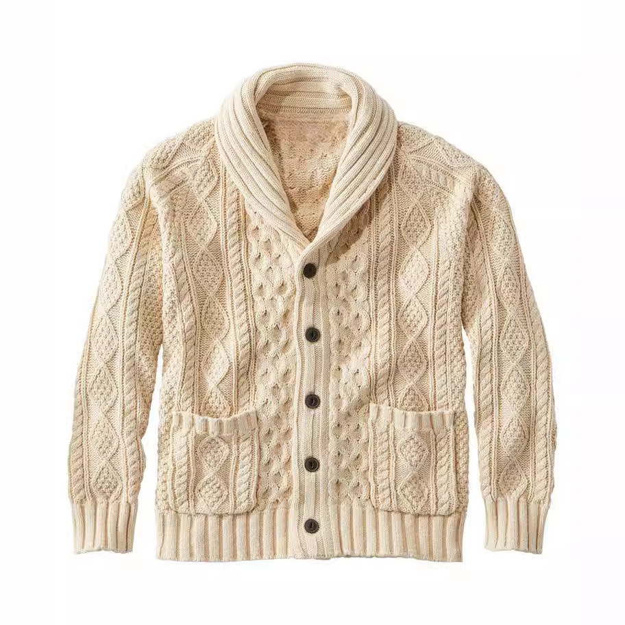 Knitted Lapel Cardigan Casual Sweater For Men - Image 2