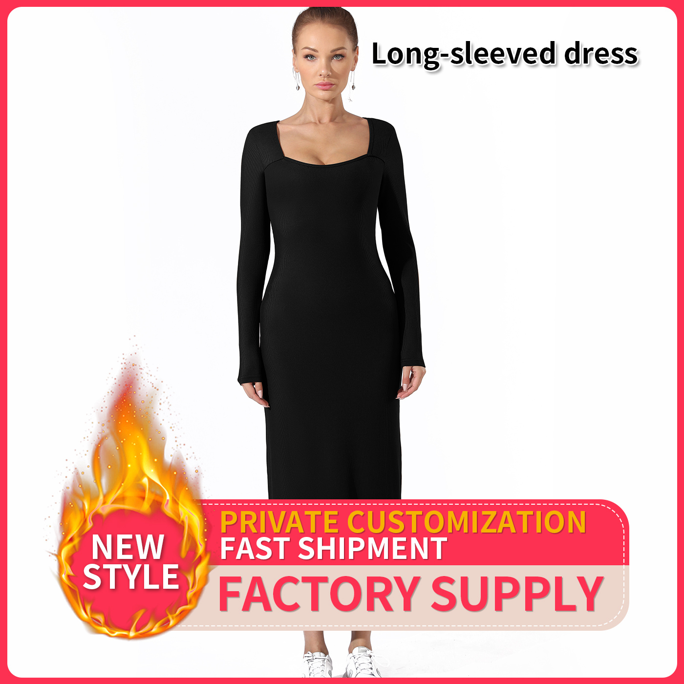 Women's Fashion Simple Solid Color Dress - Image 2