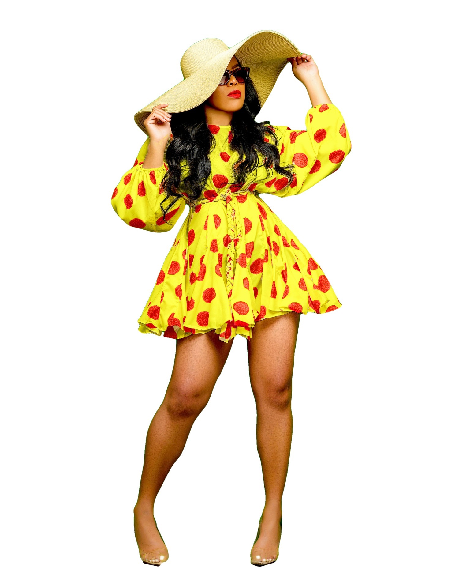 Women Long Sleeve Dresses Chiffon Bodycon - Image 6