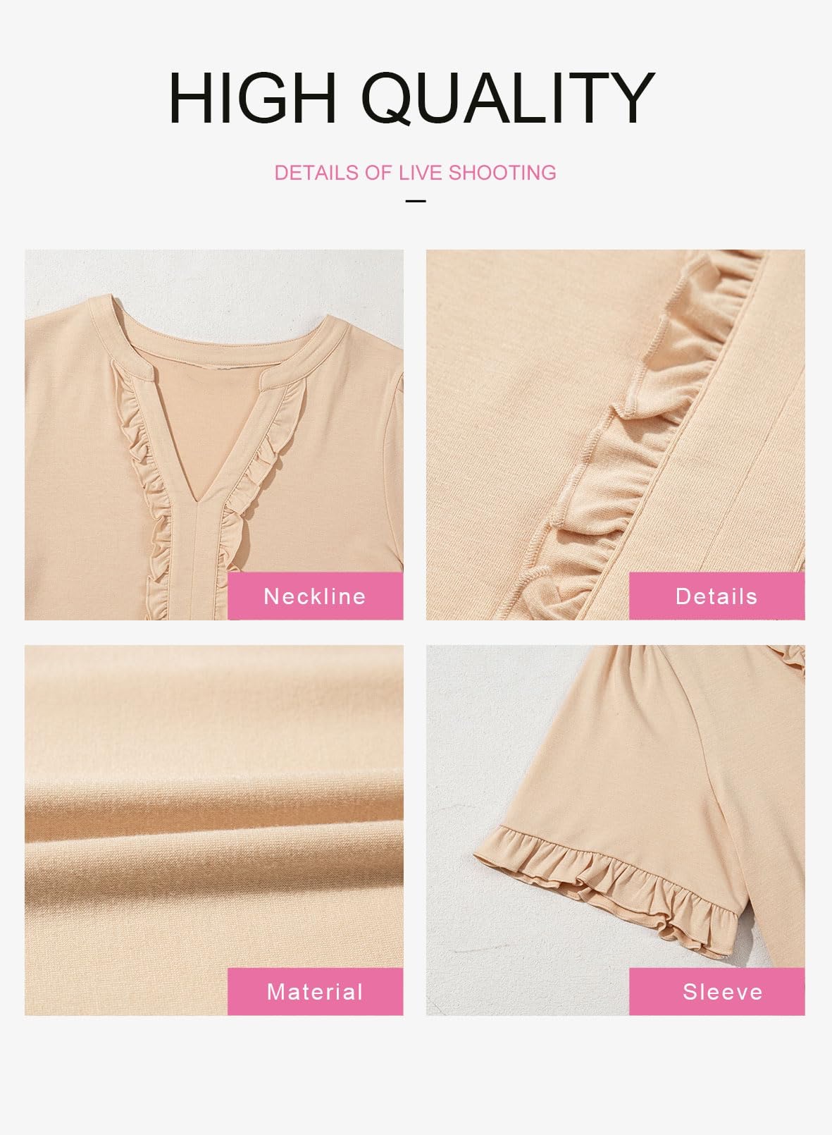 Womens Dresses Summer Spring V Neck Short Sleeve Casual A Line Flowy Swing Dress Mini Dress - Image 6