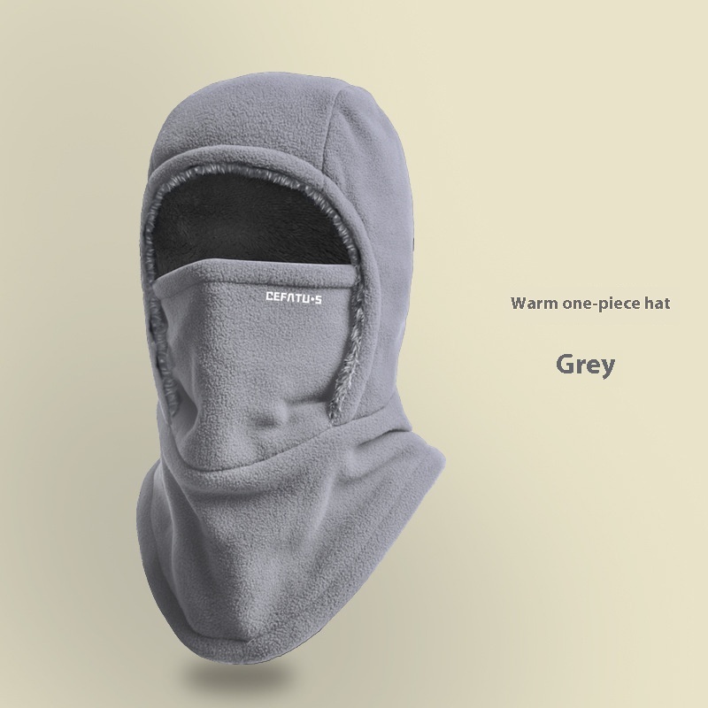 Winter Fleece Hooded Scarf Windproof Cold-proof Warm Face Mask Outdoor Thermal Head Cover Hat - Image 9