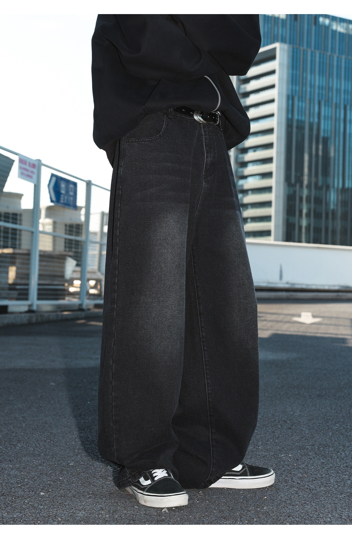 Vintage Washed Distressed Straight Loose Jeans - Image 5