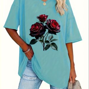self-pick-up-plus-size-womens-fashion-v-neck-printed-short-sleeve-t-shirt-only-self-pickup-is-supported