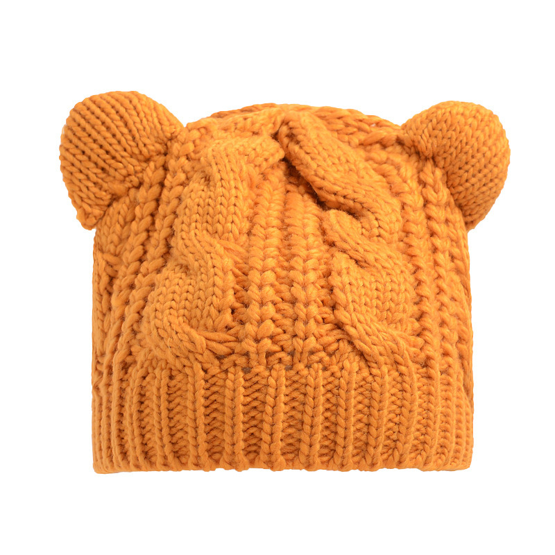 Hand Made 3D Cute Knitted Cat Ear Beanie For Winter - Image 10