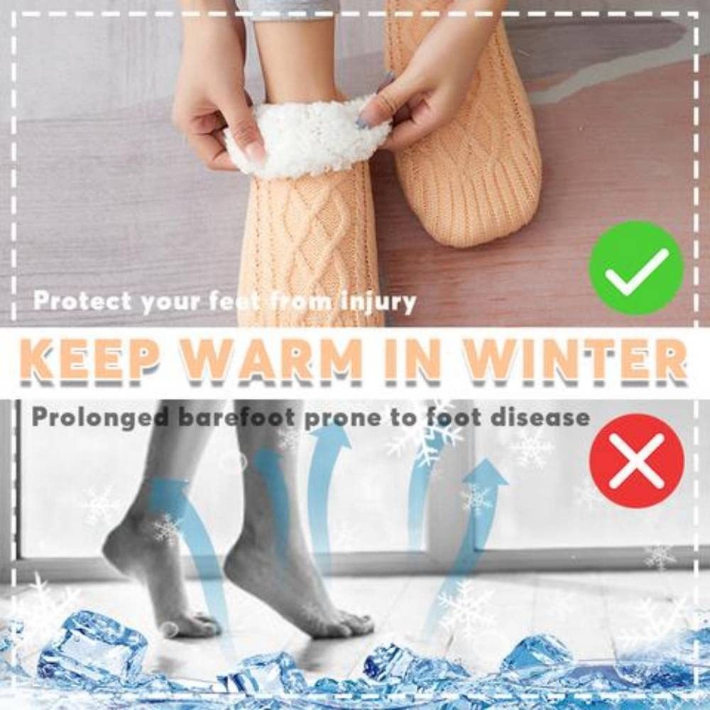 Winter Woolen Socks Women Thicken Warm Home Bedroom Socks Slippers Men Non-slip Foot Warmer Snow Socks Calcetines Mujer - Image 4