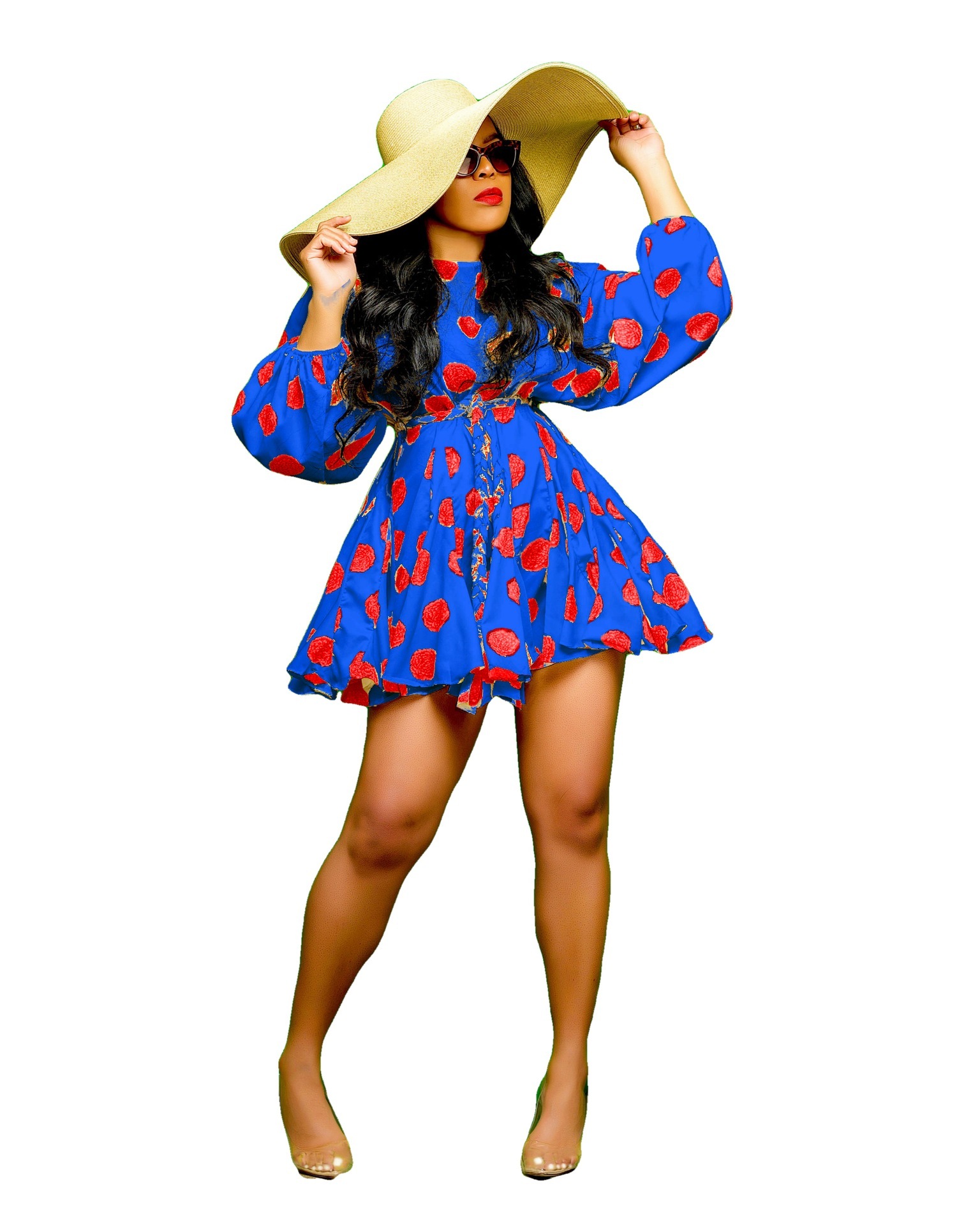 Women Long Sleeve Dresses Chiffon Bodycon - Image 4