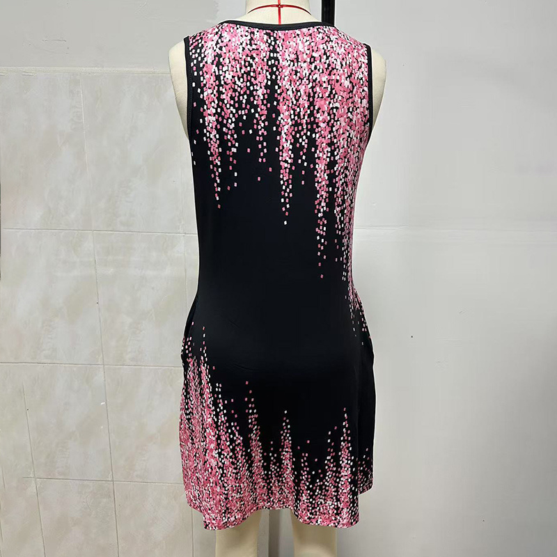 Women's Casual Sundress Summer Beach Dress Graphic Print V Neck Loose Tank Dresses - Image 6
