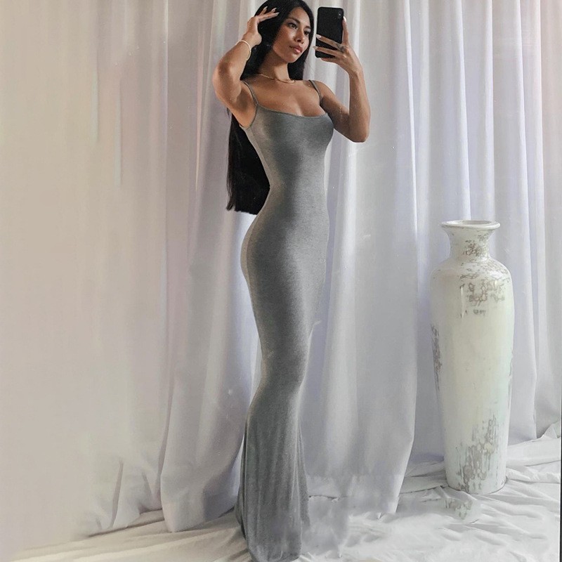 Women's Shapewear Dress Jumpsuit Tummy Tuck Lift Corset Open Crotch Suspender Tight Long Skirt Chest Pad Bodysuit Dress - Image 3