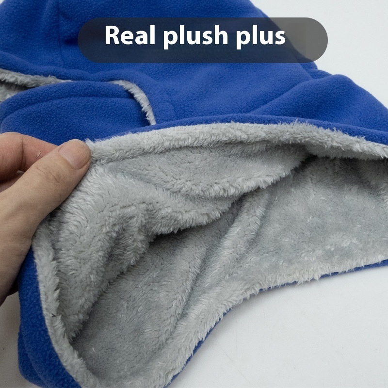 Winter Fleece Hooded Scarf Windproof Cold-proof Warm Face Mask Outdoor Thermal Head Cover Hat - Image 2